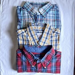 Assorted Plaid Button Down Shirt Size Medium Lot of 3
